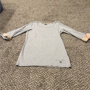 Burberry Gray Women's Top with Beige Accents